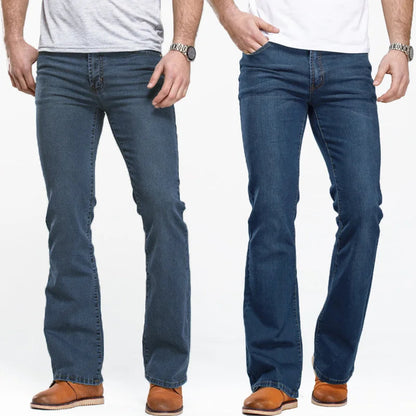 Jean Homme Bootcut Légèrement Évasé Slim Fit – Pantalon en Denim Stretch Classique, Bleu ou Noir, Tendance Designer BLACKBEARD OUTDOOR INDUSTRIES