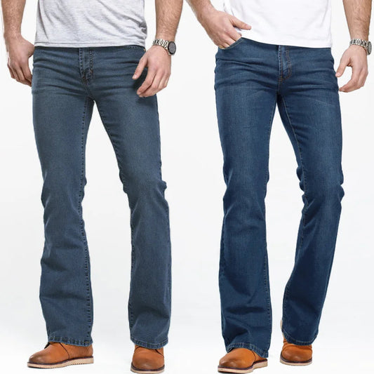 Jean Homme Bootcut Légèrement Évasé Slim Fit – Pantalon en Denim Stretch Classique, Bleu ou Noir, Tendance Designer BLACKBEARD OUTDOOR INDUSTRIES