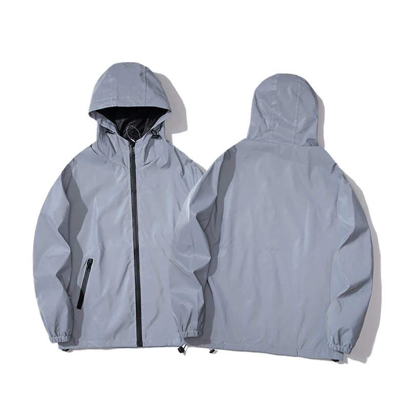 Veste Réfléchissante Homme Streetwear | Coupe-Vent Hip Hop • Étanche • Capuche • Effet Nuit & Jour - BLACKBEARD OUTDOOR INDUSTRIES