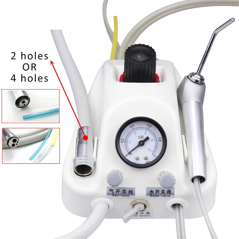 Unité Portable de Turbine Dentaire – Compatible Compresseur d’Air | 3 Voies | 2/4 Trous | Blanchiment des Dents & Soins Dentaires Ma boutique