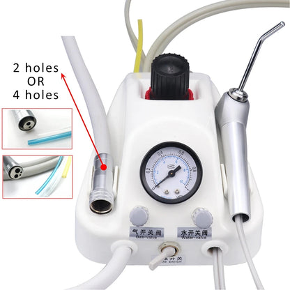 Unité Portable de Turbine Dentaire – Compatible Compresseur d’Air | 3 Voies | 2/4 Trous | Blanchiment des Dents & Soins Dentaires Ma boutique