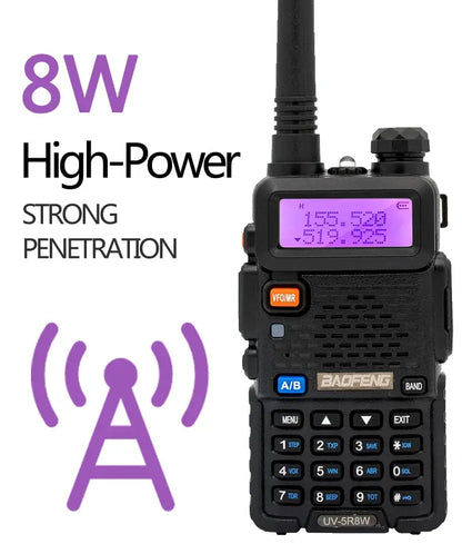 Baofeng UV-5R 8W – Radio Bidirectionnelle Haute Puissance | Jusqu’à 15 km de Portée Ma boutique
