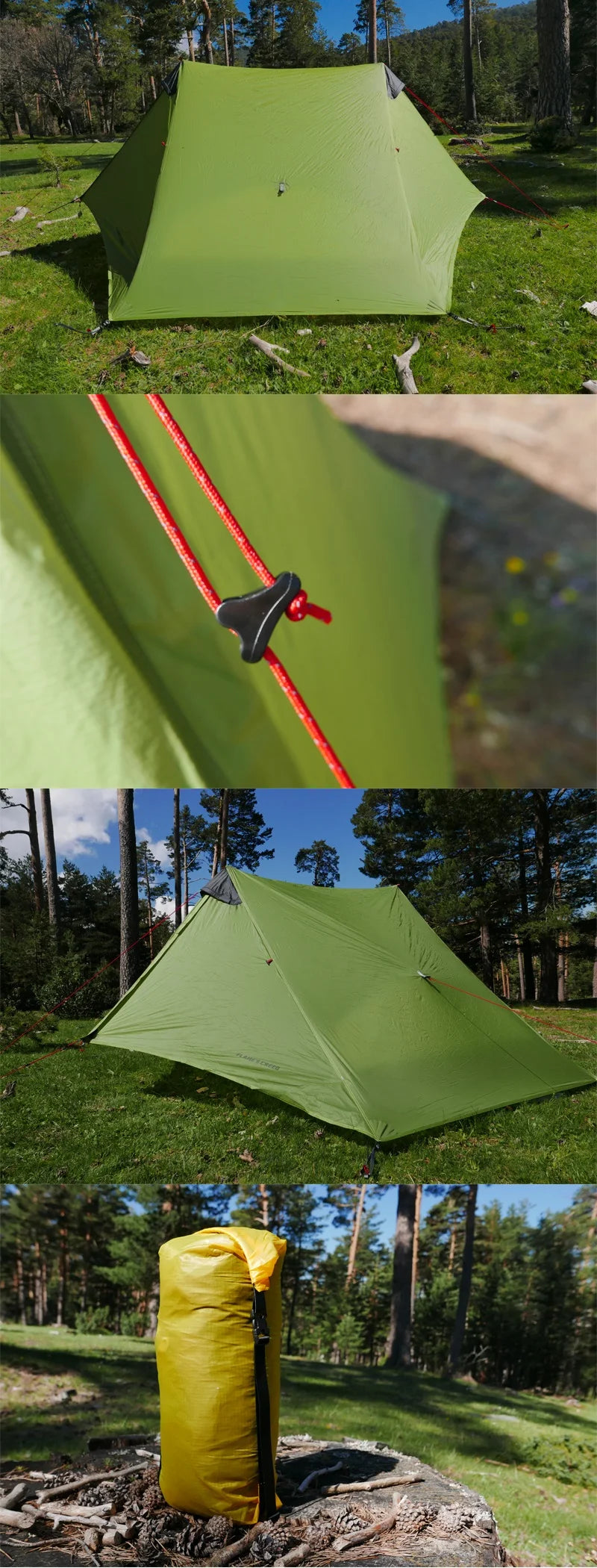 Tente Ultralégère FLAME'S CREED LanShan 2 – 2 Places | 3 Saisons | Nylon Silnylon 15D | Sans Arceaux | Trekking & Bivouac Pro - BLACKBEARD OUTDOOR INDUSTRIES
