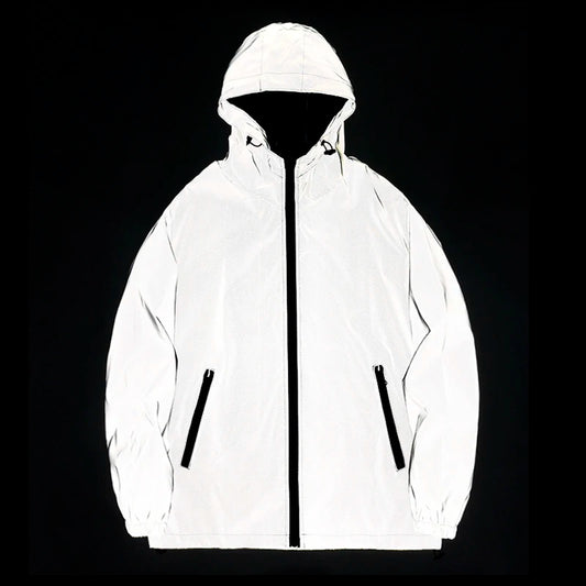 Veste Réfléchissante Homme Streetwear | Coupe-Vent Hip Hop • Étanche • Capuche • Effet Nuit & Jour - BLACKBEARD OUTDOOR INDUSTRIES