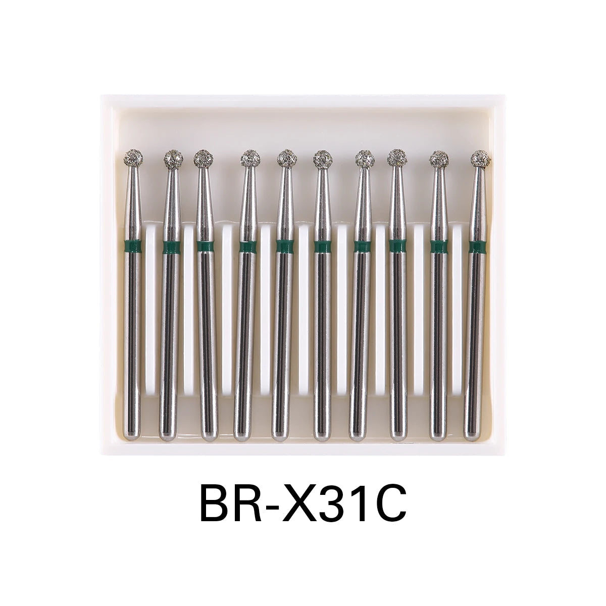 AZDENT 10 pcs Fraises Diamantées Dentaires – Type Boule FG 1,6 mm, 25 mm pour Turbine Haute Vitesse Ma boutique