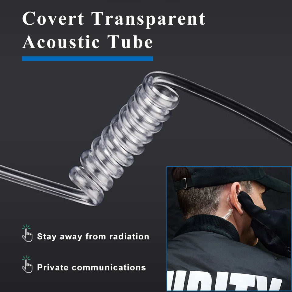 Retevis Micro de Gorge Discret avec Tube Acoustique Transparent et PTT au Doigt - BLACKBEARD OUTDOOR INDUSTRIES