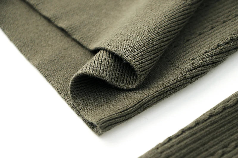Pull en Laine Mélangée à Col Roulé Femme - Vert Armée, Épaules Padding, Casual, Tricoté pour l'Hiver BLACKBEARD OUTDOOR INDUSTRIES