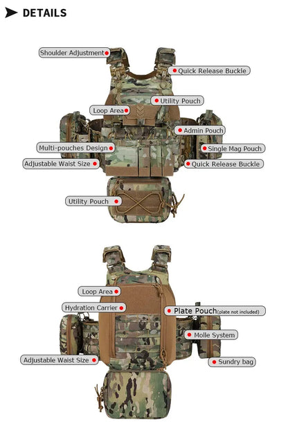 Gilet Tactique YAKEDA VT-8833TB – Plate Carrier Modulable Ma boutique