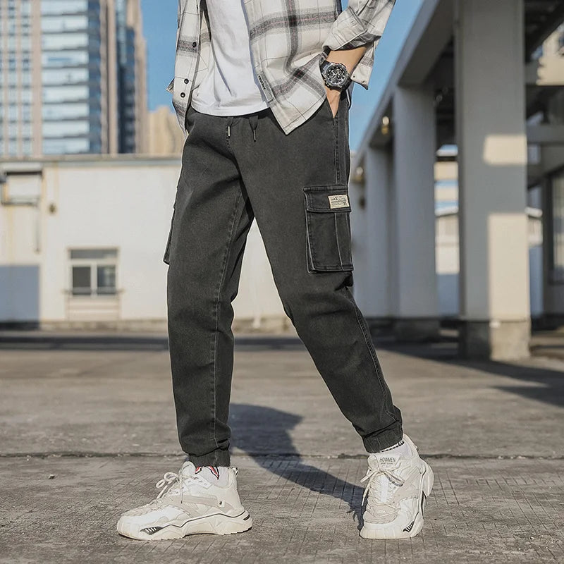 Pantalon Jean Cargo Homme Grande Taille – Style Décontracté Multi-Poches - BLACKBEARD OUTDOOR INDUSTRIES