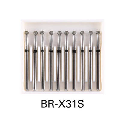 AZDENT 10 pcs Fraises Diamantées Dentaires – Type Boule FG 1,6 mm, 25 mm pour Turbine Haute Vitesse Ma boutique
