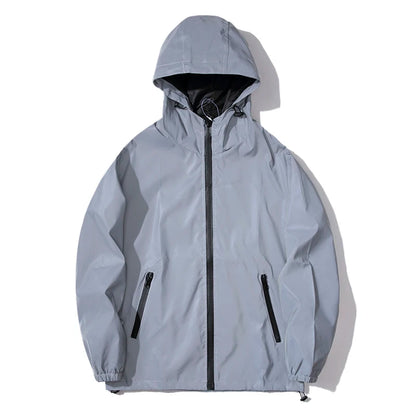 Veste Réfléchissante Homme Streetwear | Coupe-Vent Hip Hop • Étanche • Capuche • Effet Nuit & Jour - BLACKBEARD OUTDOOR INDUSTRIES