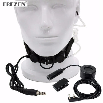 Microphone à Vibration Z Tactical Z003 + PTT Étanche pour BaoFeng UV-5R, TYT TH-UV8000D et Autres Radios - Noir - BLACKBEARD OUTDOOR INDUSTRIES