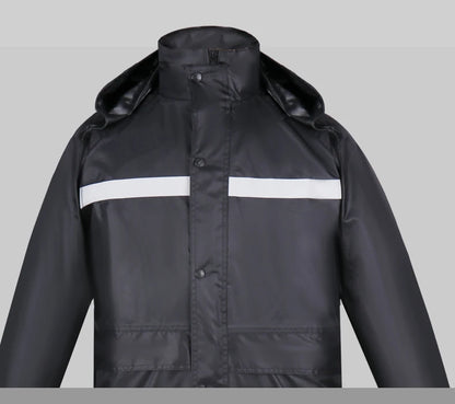 Imperméable Long Réfléchissant Unisexe – Hivizi Étanche • Respirant • Séchage Rapide • Capuche Escamotable - BLACKBEARD OUTDOOR INDUSTRIES
