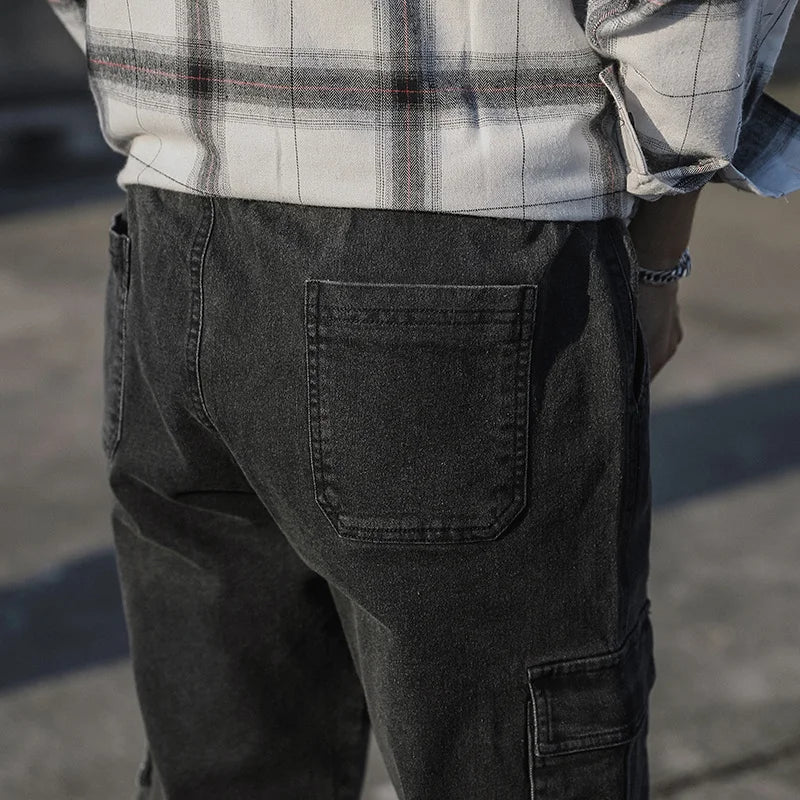 Pantalon Jean Cargo Homme Grande Taille – Style Décontracté Multi-Poches - BLACKBEARD OUTDOOR INDUSTRIES