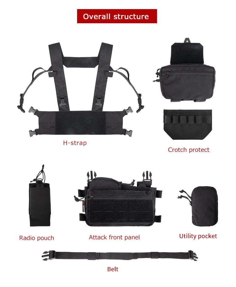 YAKEDA – Chest Rig Tactique Modulaire | Gilet Mini-Rig Léger avec Système de Dégagement Rapide Ma boutique