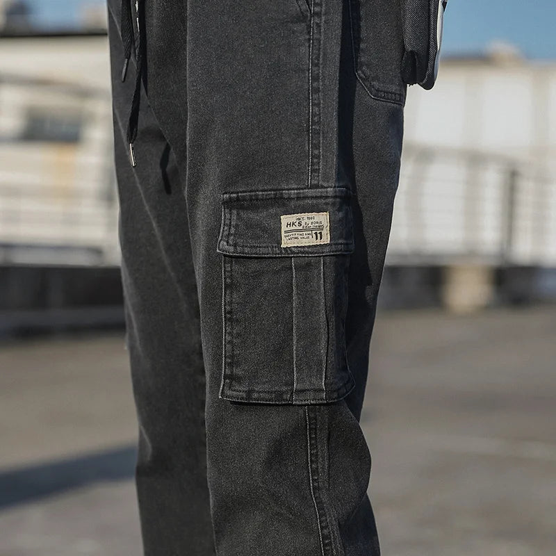 Pantalon Jean Cargo Homme Grande Taille – Style Décontracté Multi-Poches - BLACKBEARD OUTDOOR INDUSTRIES