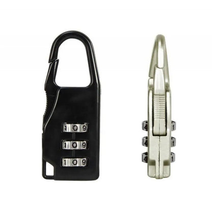 Mini Cadenas de Voyage en Alliage d'Aluminium – Cadenas à 3 Chiffres Réinitialisables, Code de Sécurité pour Valise, Sac et Accessoires - BLACKBEARD OUTDOOR INDUSTRIES