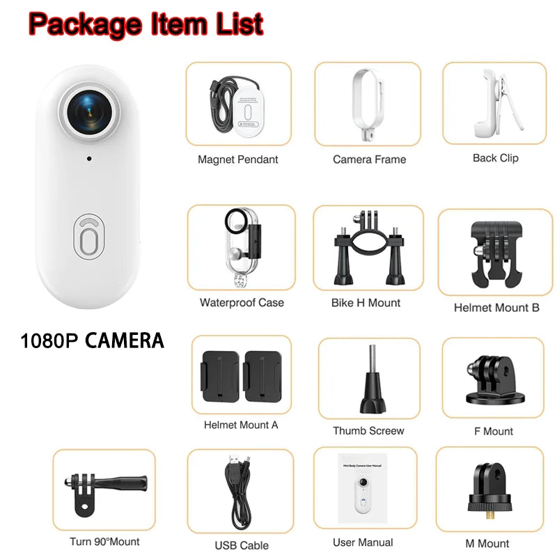 4K Bodycam  d’action 4K ultra-compacte Ma boutique