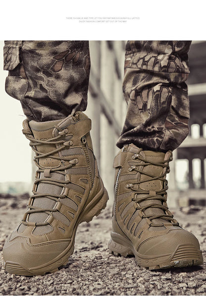 Bottes Tactiques pour Homme – Hautes, Lacées, Militaires, de Randonnée, en Cuir PU, Imperméables, Taille Plus, Unisexes, pour Escalade et Travail - BLACKBEARD OUTDOOR INDUSTRIES