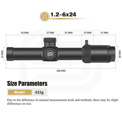 SPINA OPTICS WolfChase LPVO 1.2-6x24 FFP/SFP - Lunette de Tir pour Fusil, Viseur à Point Rouge, Optique de Chasse et CQB Ma boutique