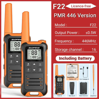 Baofeng F22 - Talkie-Walkie Portable PMR/FRS - Longue Portée et Multifonctions Ma boutique
