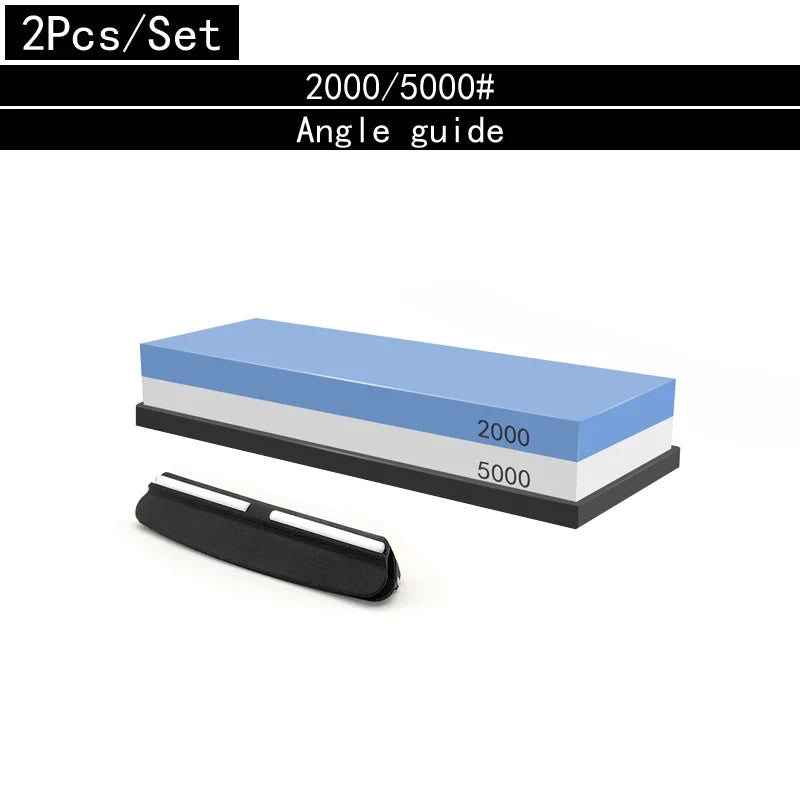 Pierre à Aiguiser Professionnelle 3-en-1 - Double Face avec Support en Bambou et Guide d’Angle - BLACKBEARD OUTDOOR INDUSTRIES