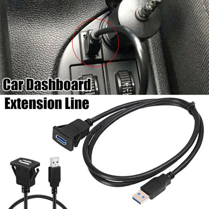 Câble USB 2.0 Encastrable pour Voiture / Camping-Car / Bateau – Montage Tableau de Bord (1 mètre) - BLACKBEARD OUTDOOR INDUSTRIES