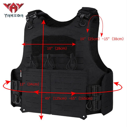 Gilet Tactique YAKEDA en Nylon – Gilet de Chasse avec Libération Rapide et Système PALS Découpé au Laser, Dos Extensible et Résistant à l'Usure BLACKBEARD OUTDOOR INDUSTRIES