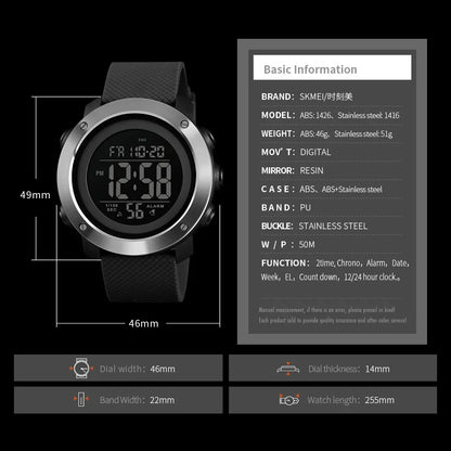 Montre Digitale Homme SKMEI 1426 – Sport, Alarme, Étanche 5Bar - BLACKBEARD OUTDOOR INDUSTRIES