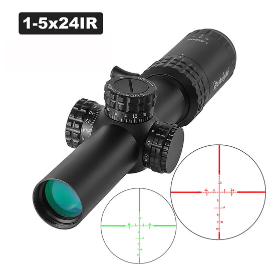 Lunette de Visée Tactique 1-5×24 – Réticule Rouge et Vert Illuminé – Chasse et Tir Sportif - BLACKBEARD OUTDOOR INDUSTRIES