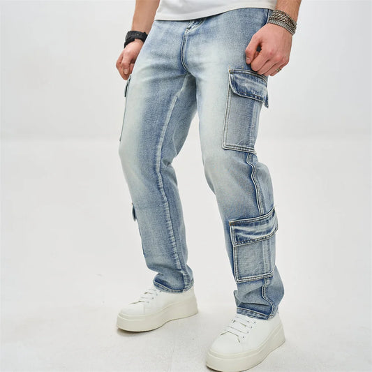 Jean Cargo Homme Style Motard à Multiples Poches – Modèle 2452B - BLACKBEARD OUTDOOR INDUSTRIES