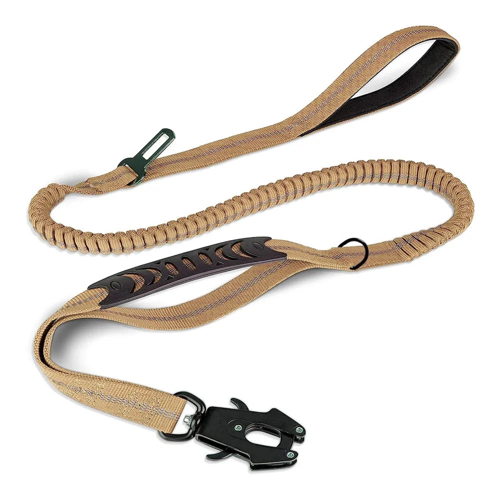 Laisse Tactique Élastique Réfléchissante avec Amortisseur de Chocs et Ceinture de Sécurité – Spécial Grands Chiens Ma boutique