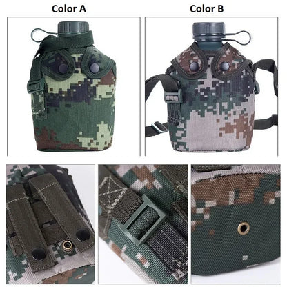 Gourde Camouflage 1L – Bouteille d'Eau Militaire en Aluminium avec Sangle pour Camping, Randonnée et Aventures Extérieures - BLACKBEARD OUTDOOR INDUSTRIES