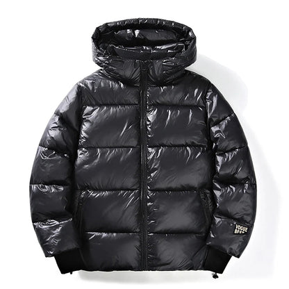 COMXZ 2025 Winter Fashion Stand Collar Cotton Jacket Hooded Winter Waterproof Windproof Outdoor Casual Warm Coat Men Streetwear BLACKBEARD OUTDOOR INDUSTRIES