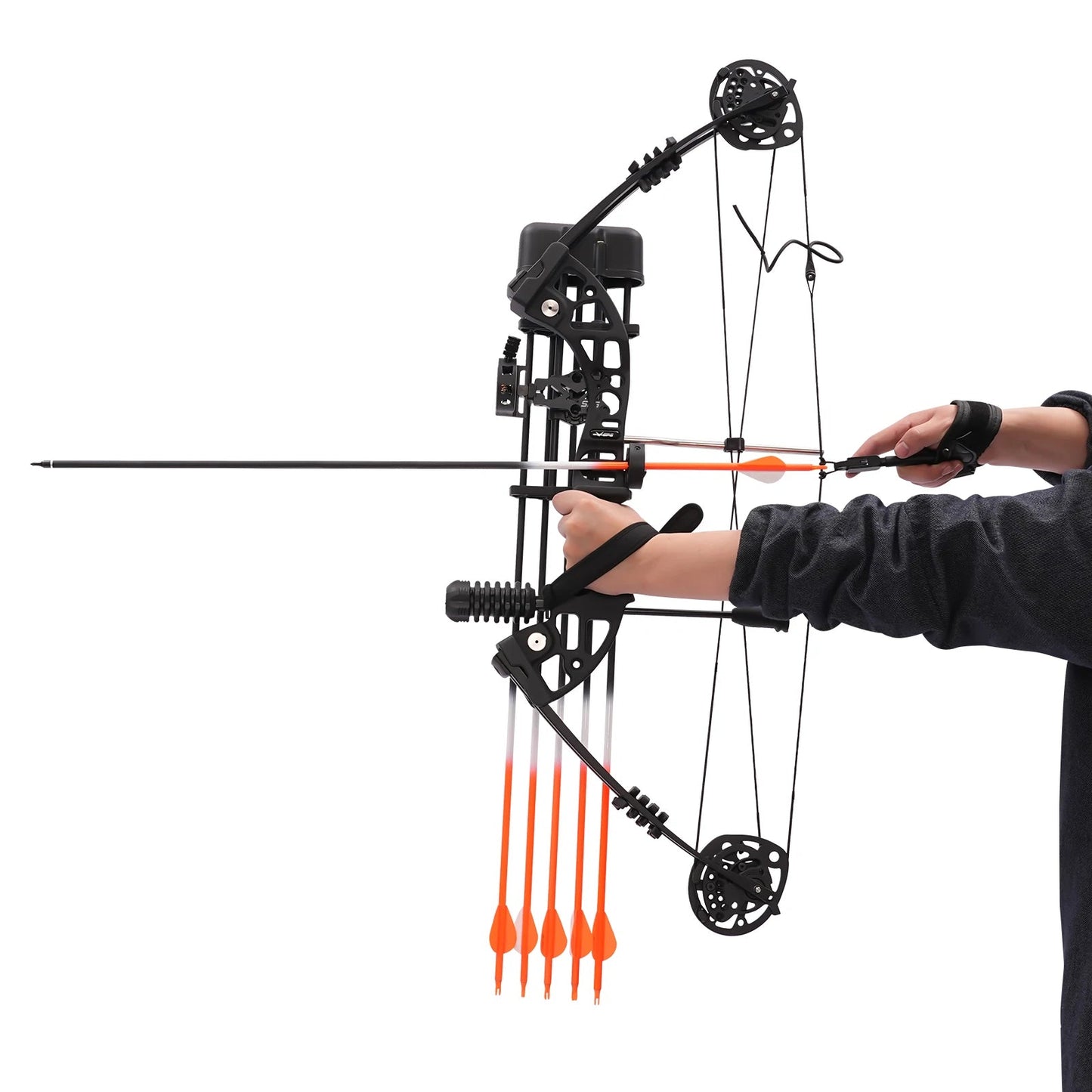 Compound Bow Arrow Kit 30~60lbs Set Including 12 Arrows 10 Sheets of Bullseye Paper Black Archery Hunting Bow Set BLACKBEARD OUTDOOR INDUSTRIES