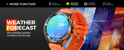 KT76 – Montre Connectée Sport Homme avec Boussole, Lampe LED et Suivi Santé - BLACKBEARD OUTDOOR INDUSTRIES