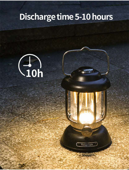 Lanterne de Camping Portable USB Rechargeable – Lampe LED Rétro Étanche pour Pêche, Randonnée, Tente, Lumière d'Urgence - BLACKBEARD OUTDOOR INDUSTRIES