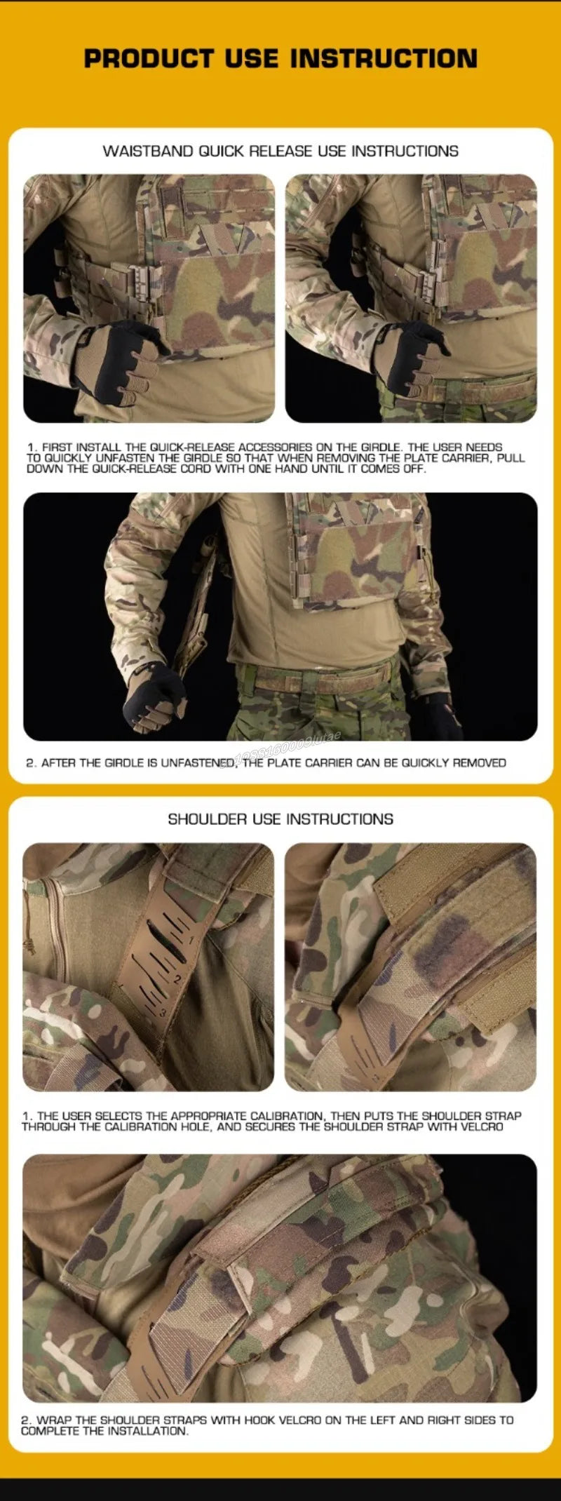 Gilet Tactique KZ Plate Carrier - Profil Bas, Léger, Ajustable, avec MOLLE et Système de Libération Rapide – Gilet de Combat pour Airsoft et Chasse - BLACKBEARD OUTDOOR INDUSTRIES