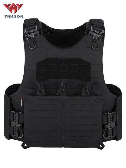 Gilet Tactique YAKEDA en Nylon – Gilet de Chasse avec Libération Rapide et Système PALS Découpé au Laser, Dos Extensible et Résistant à l'Usure BLACKBEARD OUTDOOR INDUSTRIES