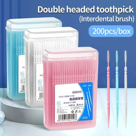 Toothpick Brosse – 200 Pièces en Boîte | Brossettes Interdentaires Jetables pour Adulte Ma boutique