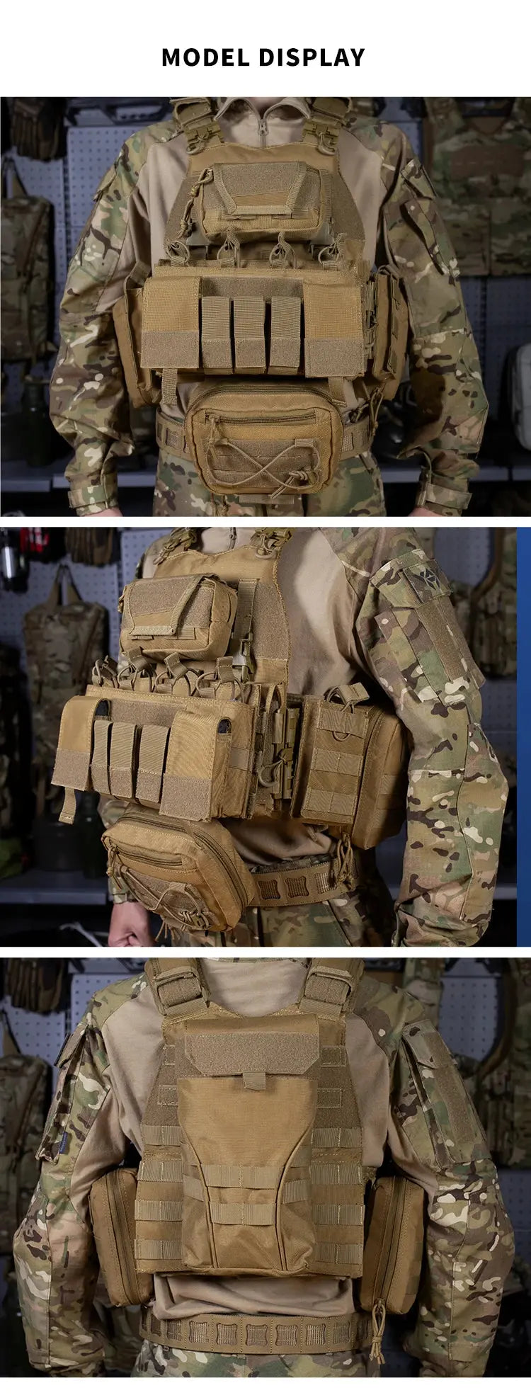 YAKEDA Porte-Plaque VT-8832 - dégagement rapide avec système MOLLE et pochettes utilitaires Ma boutique