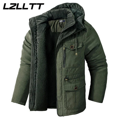 Parka Homme Hiver Chaude – LZLLTT Avec Capuche Amovible | Doublure Polaire | Multipoches | -30°C à +5°C - BLACKBEARD OUTDOOR INDUSTRIES