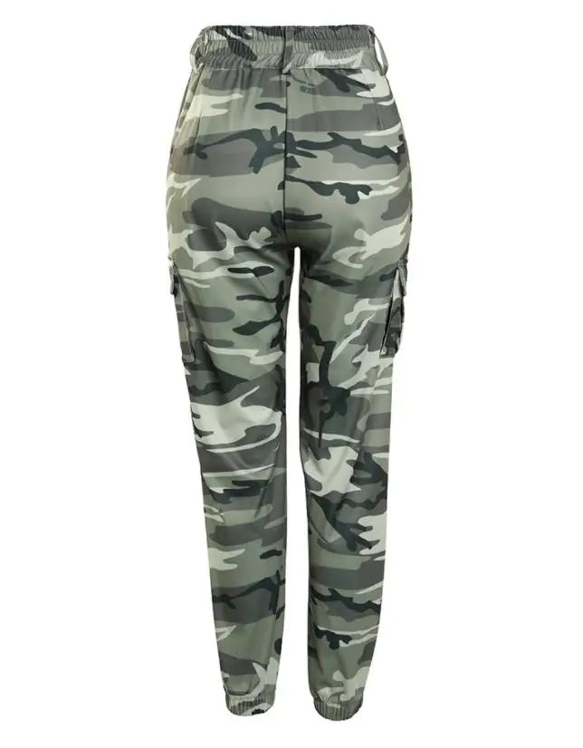 Pantalon Cargo Femme Imprimé Camouflage avec Cordon de Serrage et Poches – Style Safari Décontracté - BLACKBEARD OUTDOOR INDUSTRIES
