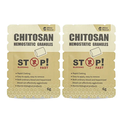 Poudre Hémostatique Granulée au Chitosane – RHINO RESCUE – 6g / 15g – Contrôle Rapide des Saignements Ma boutique