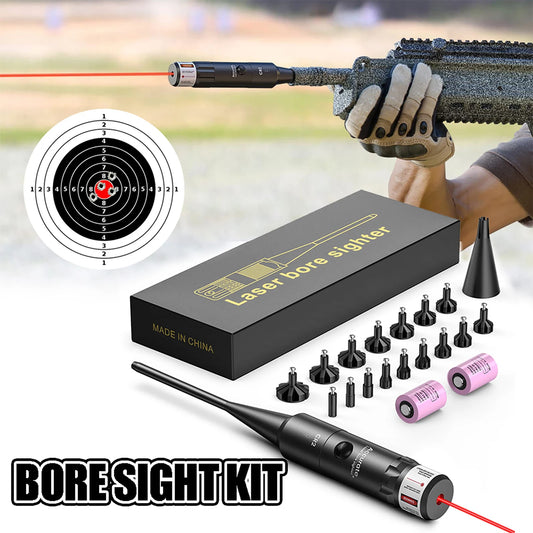 Laser Bore Sight Kit – Point Rouge ou Vert Lumineux avec Gros Bouton, - BLACKBEARD OUTDOOR INDUSTRIES