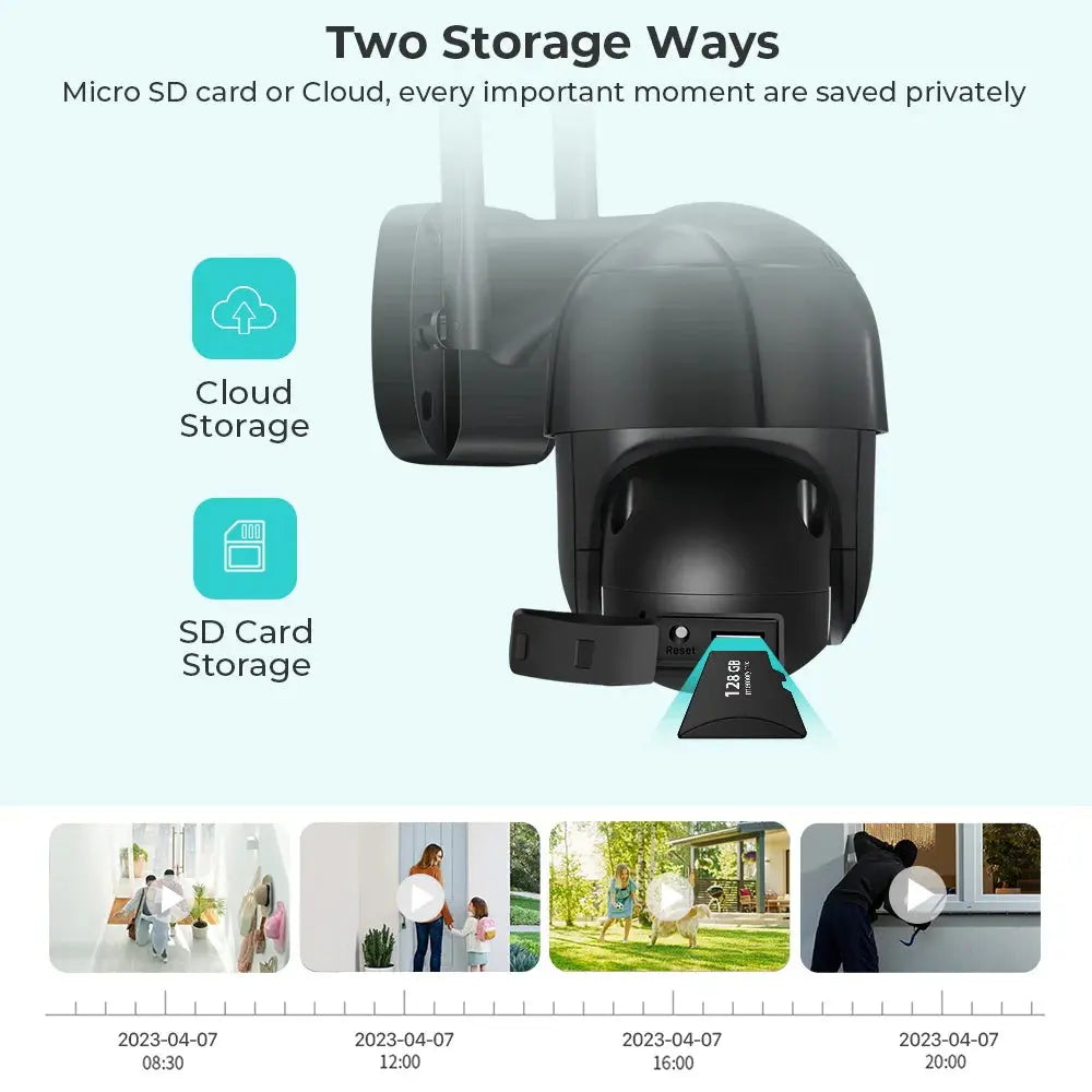 Caméra de Surveillance Extérieure PANEPO A8H – 8MP WiFi | Zoom 4X | Vision Nocturne Couleur | Détection Humaine AI | Étanche IP66 Ma boutique