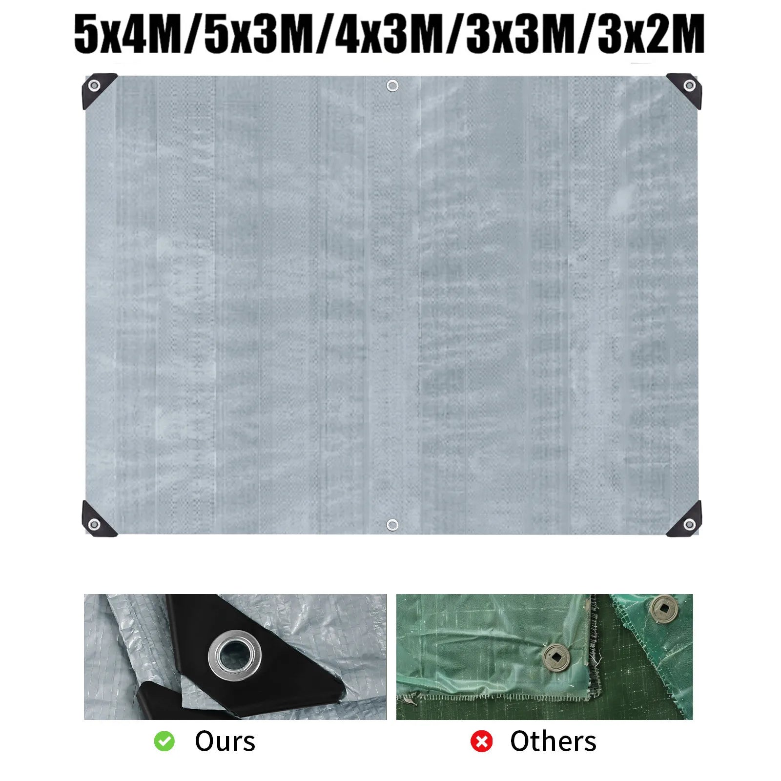Large Bâche Imperméable pour Camping – Tarp Tente, Abri de Jardin, Protection Pluie & Ombre - BLACKBEARD OUTDOOR INDUSTRIES