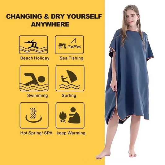 Poncho de Surf avec Capuche – Serviette Microfibre Multifonctionnelle pour la Plage, le Bain et le Changement de Combinaison BLACKBEARD OUTDOOR INDUSTRIES