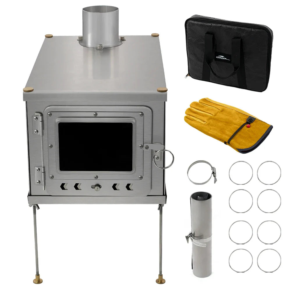 Réchaud pliable en titane à bois – Léger, compact, durable, portable - BLACKBEARD OUTDOOR INDUSTRIES