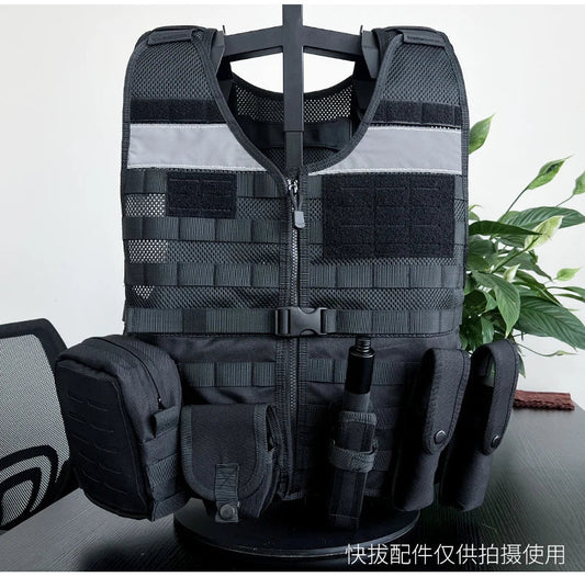 Gilet Tactique de Service Noir - Gilet de Combat Respirant Multifonctionnel pour Patrouille BLACKBEARD OUTDOOR INDUSTRIES